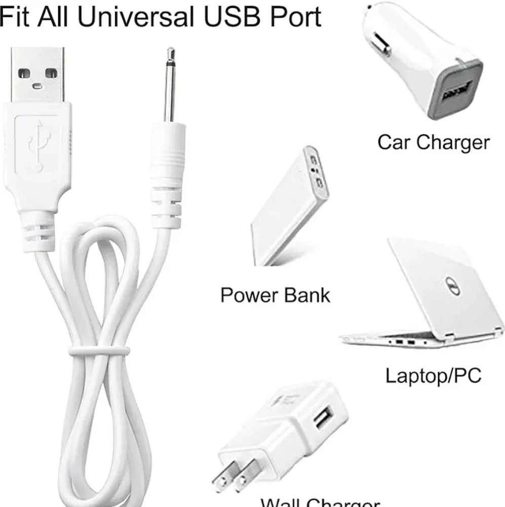 Original Replacement DC Charging Cable USB Cord for Rechargeable Wand Massagers